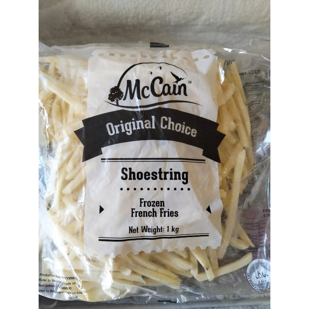 

Mc Cain shoestring 1kg/kentang goreng frozen