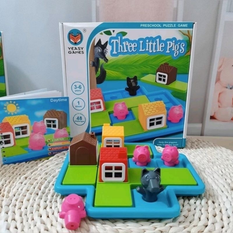 Terlaris Puzzle Board Game Three Little Piggies - Mainan Edukasi Anak