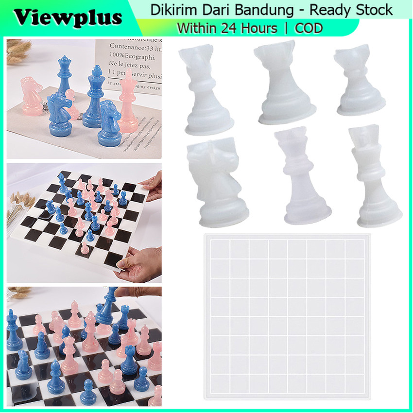 Cetakan Resin Silicone Mold Chess or Chessboard for Resin, Clay, Cakes Decoration / Cetakan Silikon 