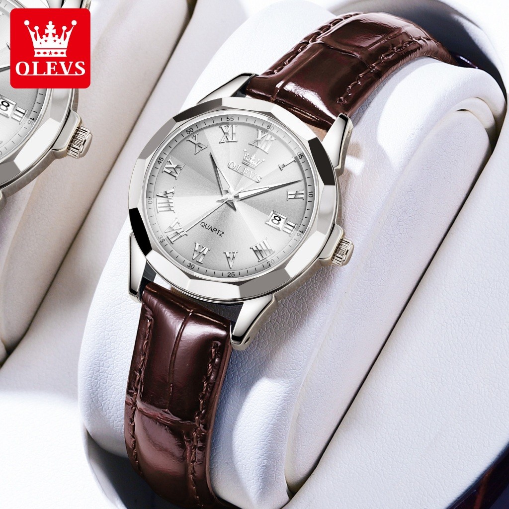 OLEVS Jam Tangan Wanita Anti Air Elegan Original Kulit Kecil Analog Quartz Fashion Women Watch 9990