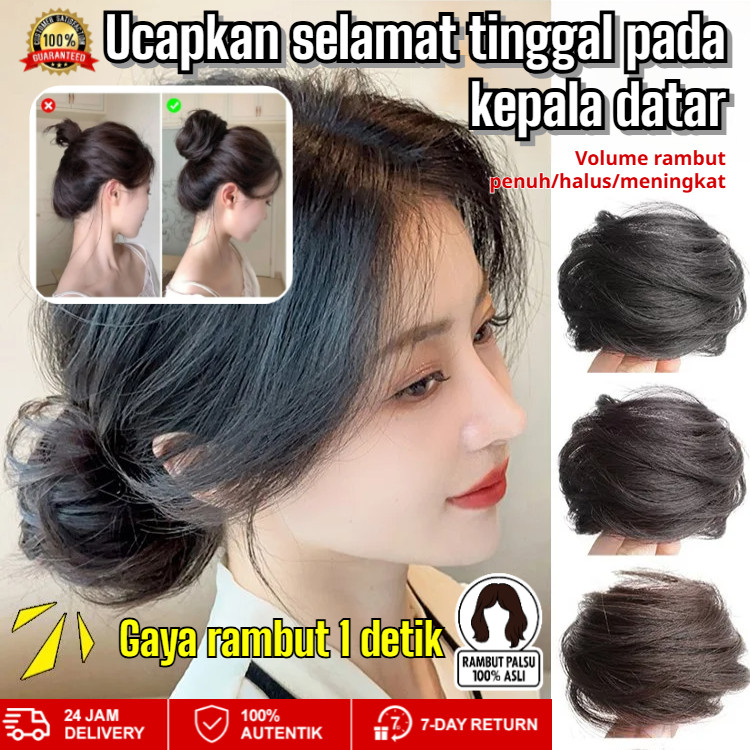 Rambut Lurus + Rambut Keriting/Rambut Asli Aksesoris Rambut/Sanggul/Sanggul Instan/Wig Sanggul/Jepit