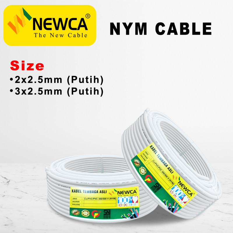 Kabel Listrik NYM / Kabel Newca 2x2.5mm 3x2.5mm Kabel Tembaga Asli