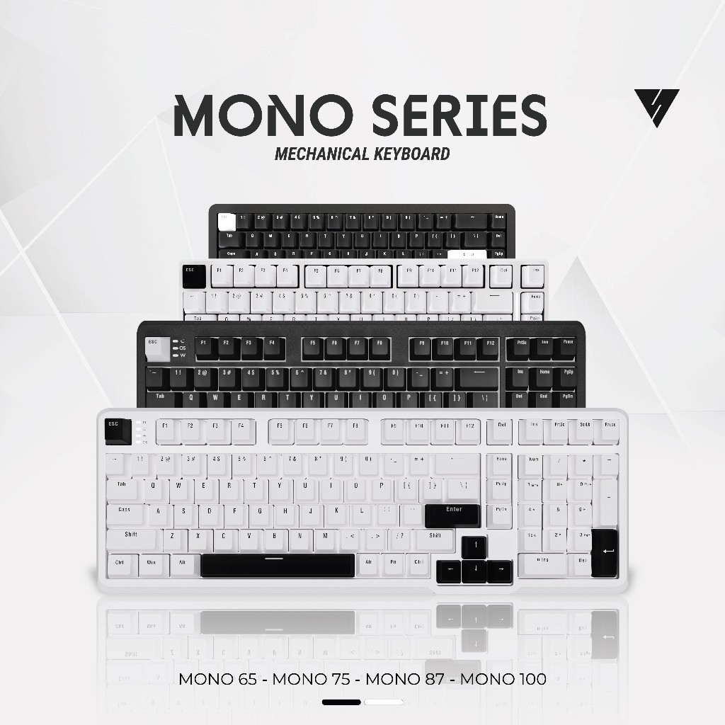 VortexSeries MONO SERIES Wired Gasket Mount Mechanical Keyboard 65 75 87 / TKL 100 Layout | Hotswapp