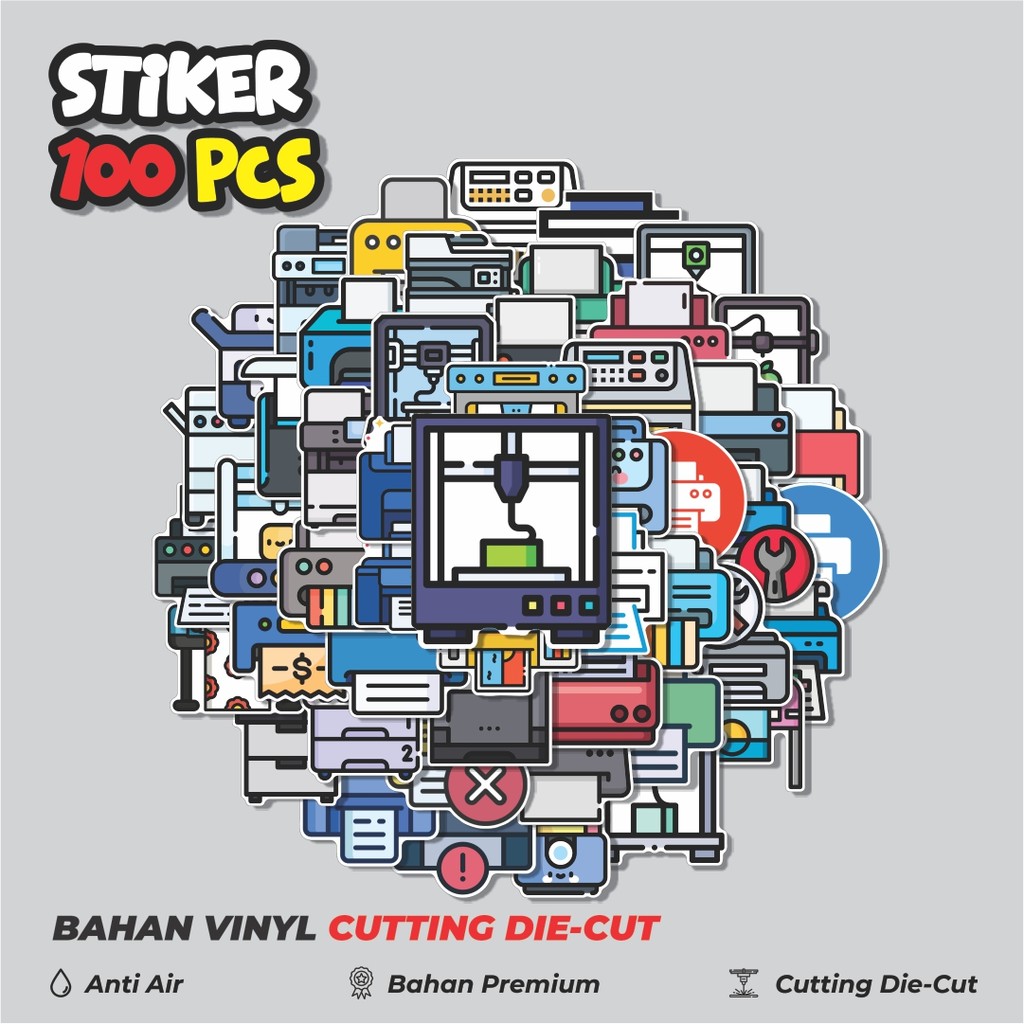 Terbaru 50 pcs Printer Dekorasi Lucu Kreatif untuk Notebook, Skateboard, HP
