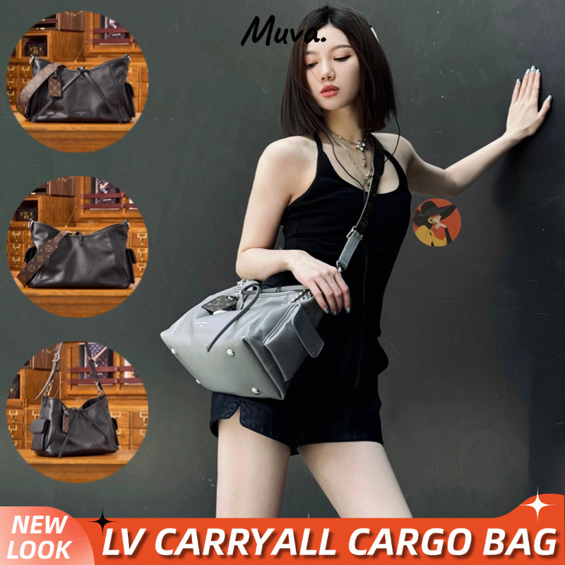 Tas wanita LV LOUIS VUITTON CARRYALL CARGO Small/CARRYALL DARK Medium BAG