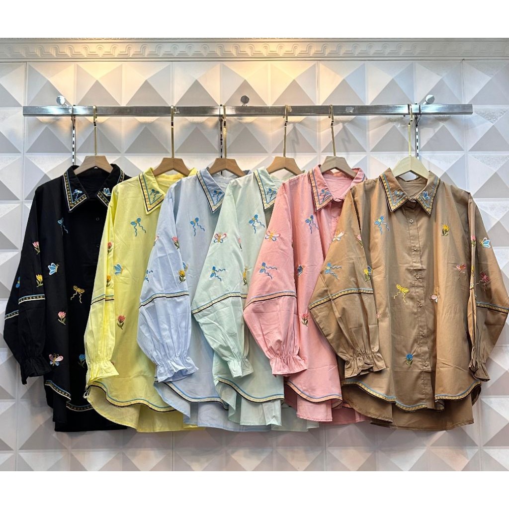 XALISHOP KEMEJA OVERSIZE JUMBO / KEMEJA BORDIR JUMBO / KEMEJA WANITA LD 140CM