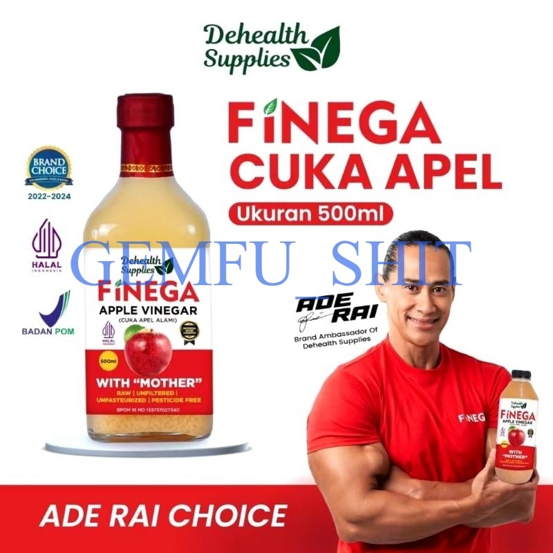 DEHEALTH SUPPLIES FINEGA CUKA APEL/ VINEGA CUKA APEL 500ml /FINEGA CUKA LEMON 500ml/kemasan botol pl