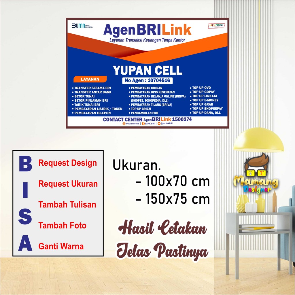Spanduk Banner Backdrop Agen Brilink Konter Keren Bagus