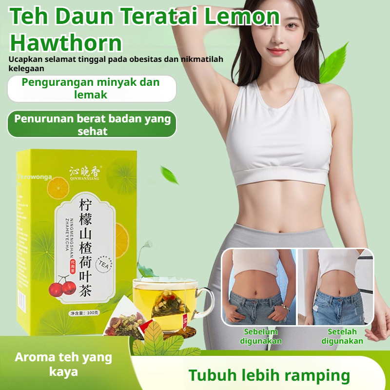 ✨COD + Gratis Ongkir✨ 【Penurun Berat Badan】 Teh Daun Teratai Lemon Hawthorn Penurun Lemak / Teh Daun