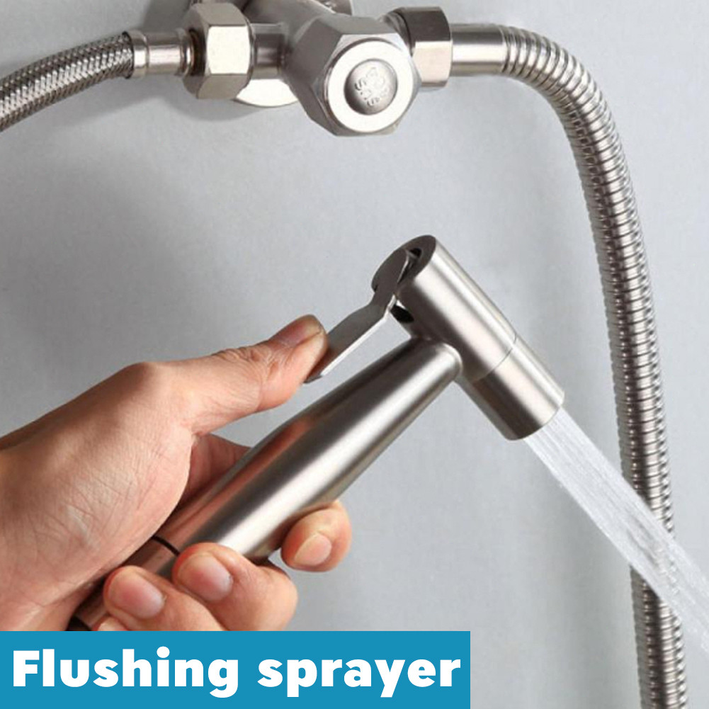 Tempat Penyimpanan Kamar Mandi Sprayer Bidet Stainless Steel Tekanan Tinggi
