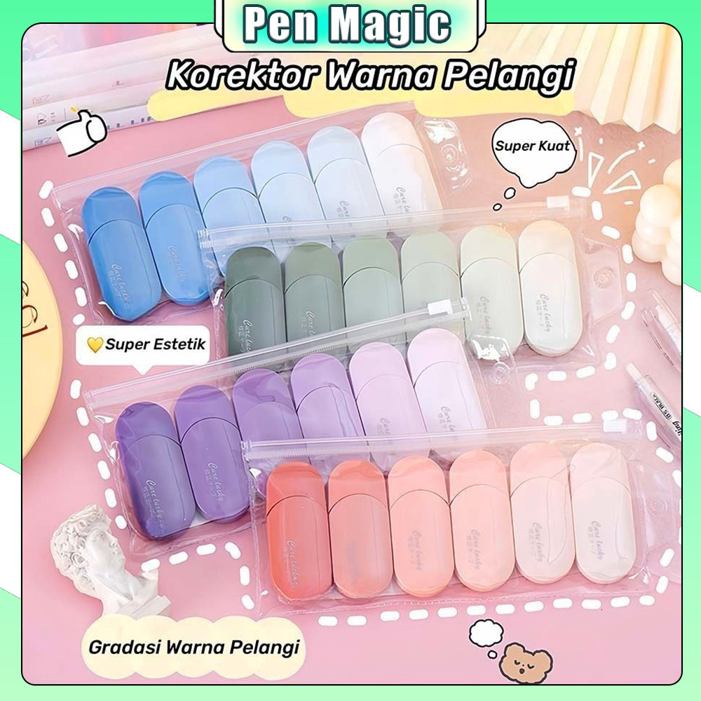 6PCS / Set Correction Tape / Pita Koreksi 30 Meter / Kertas Correction Tape Lucu Warna Pastel / Corr