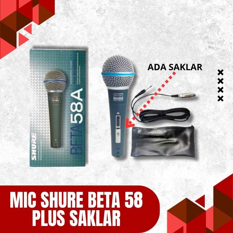 Mic Shure BETA 58 Plus Saklar – Cocok untuk Karaoke & Live