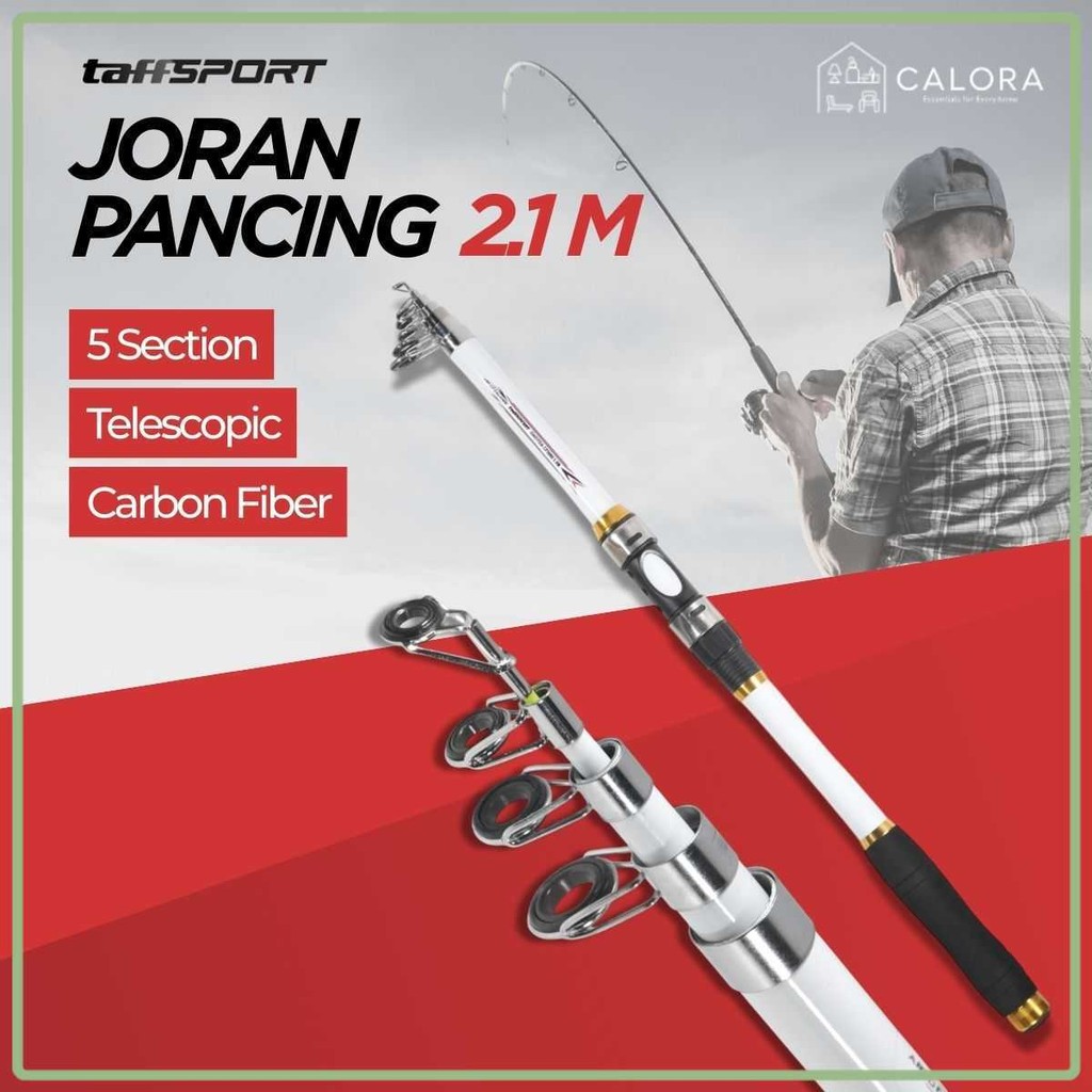 Joran Pancing Antena Telescopic Portable Carbon Fiber Strike Kuat Ringan TaffSPORT GHOTDA