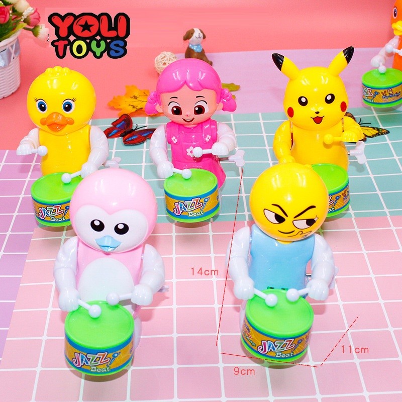MCC Mainan Anak Funny Drum Kunci Karakter Doraemon Bebek Pikachu Tambur Drum Lucu