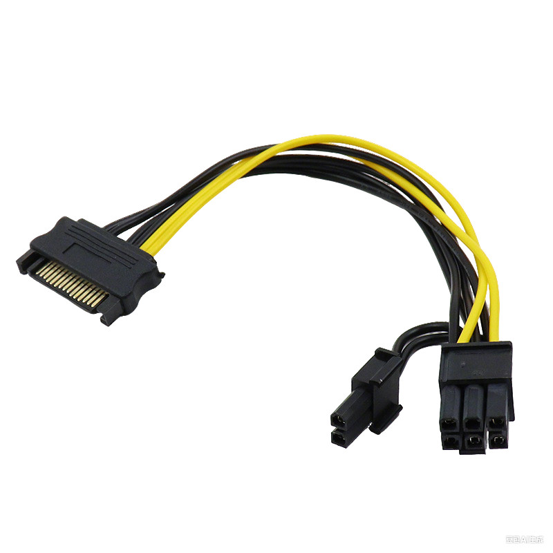 SATA 15pin to 8 pin (6+2) 6 PCI-E PCIE Express Graphics Video Card Power Supply Converter Adapter Ma