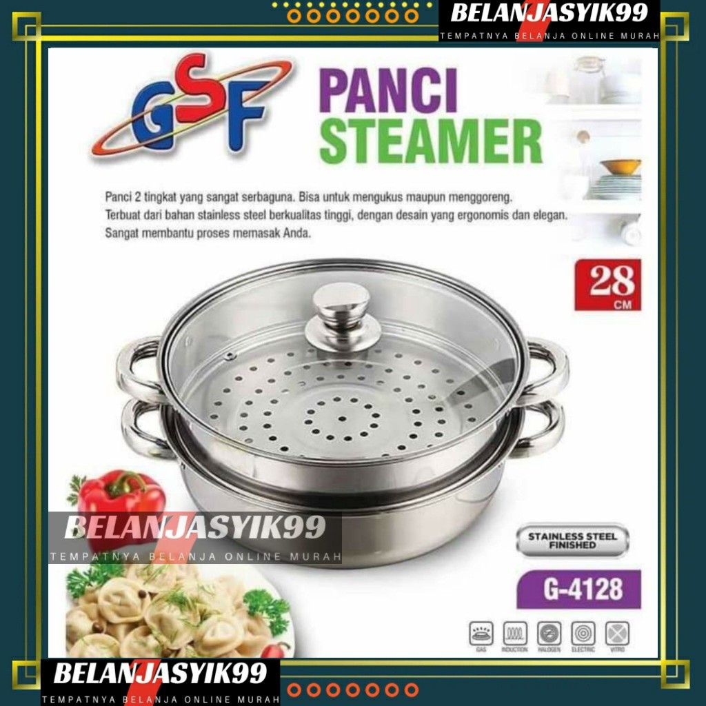 GM BEAR PANCI STEAMER KUKUS STAINLESS 2 TINGKAT / PANCI STEAMER GSF / PANCI STEAMER KUKUS STAINLESS 