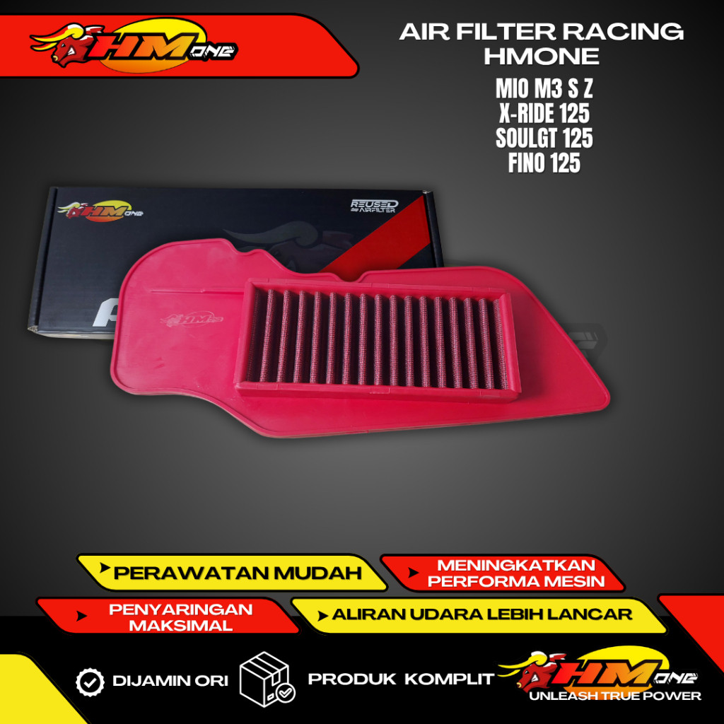 HMONE FILTER UDARA MIO M3 MIO S Z FINO 125 SOUL GT 125 XRIDE 125 2PH/2SX SARINGAN CVT ORIGINAL HM ON