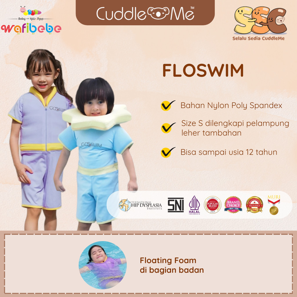 Cuddle Me FloSwim Baju Renang Anak Berpelampung Floating Swimsuit Anti Tenggelam Bisa Mengapung