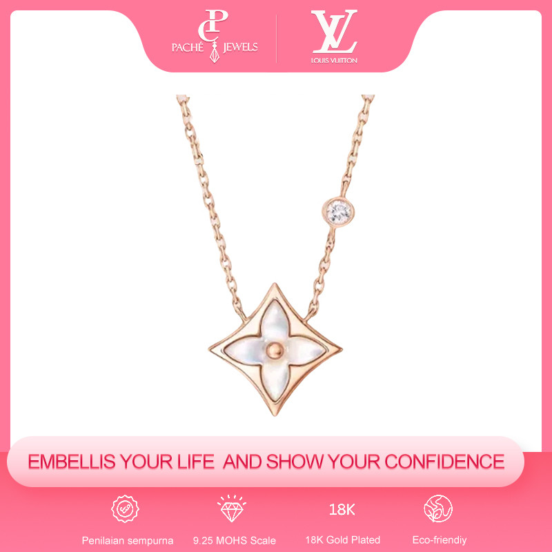 [100% Original]kalung wanita kalung emas New LOUIS VUITTON original 18K gold gelang lv bangle emas a