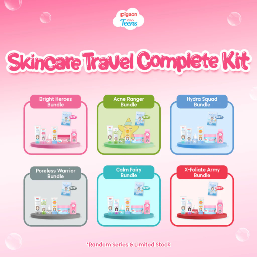 HBK Pigeon Teens Skincare Travel Complete Kit Remaja Set Lengkap Perawatan Kulit Remaja