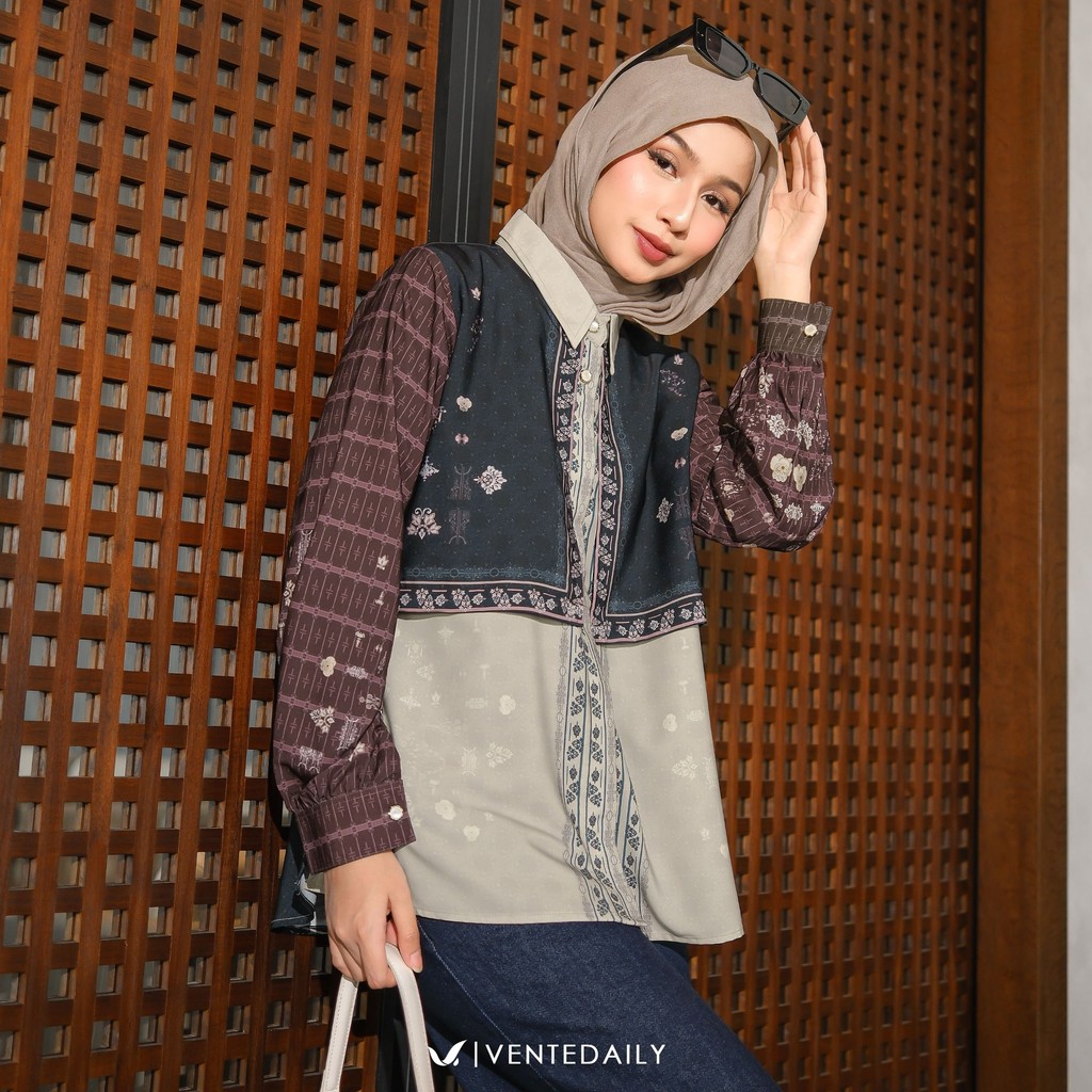 Ventedaily - Kania Tunik Atasan Wanita Kekinian Jumbo Elegan Mewah Terbaru