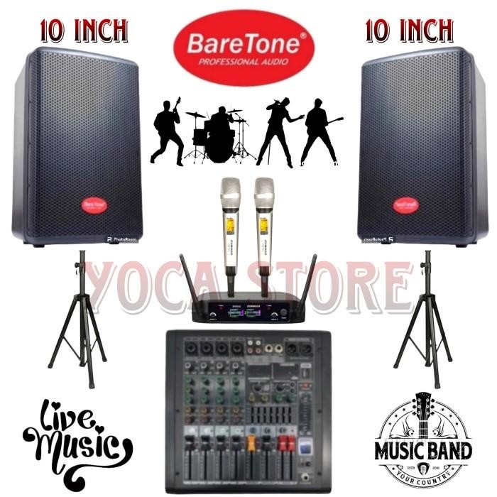 Paket Speaker Baretone 10 Inch MAX10HD Mixer 8 Channel 2 Mic Wireless - MIXER 4 CHANNEL - MIXER 4 CH
