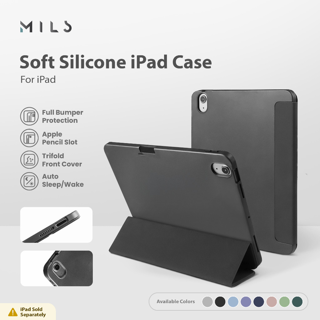 Zapfone Cellular Mils Technologies Soft Silicone iPad Case / Cover for iPad 5 6 7 8 9 10 10.2 10.5 1