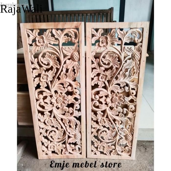 hiasan dinding ukir kayu mahoni ukiran tempel gebyok murah RJ12
