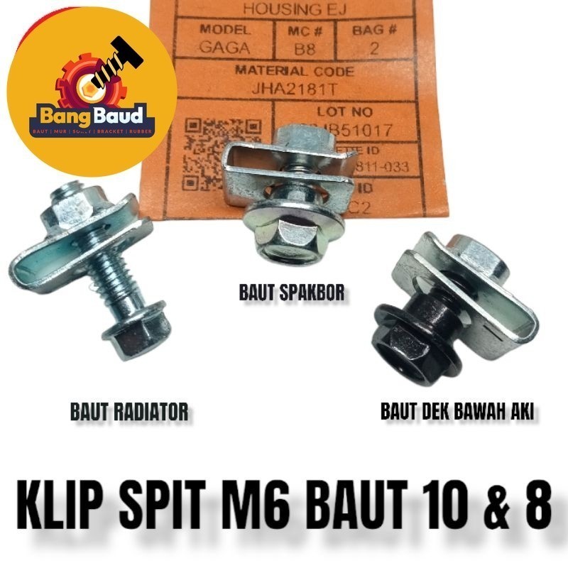 GROSIR BAUT SPAREPART ONDERDIL BAUT 10 KLIP M6 RADIATOR SPAKBOR FANDER DEK BAWAH TUTUP AKI HONDA VAR