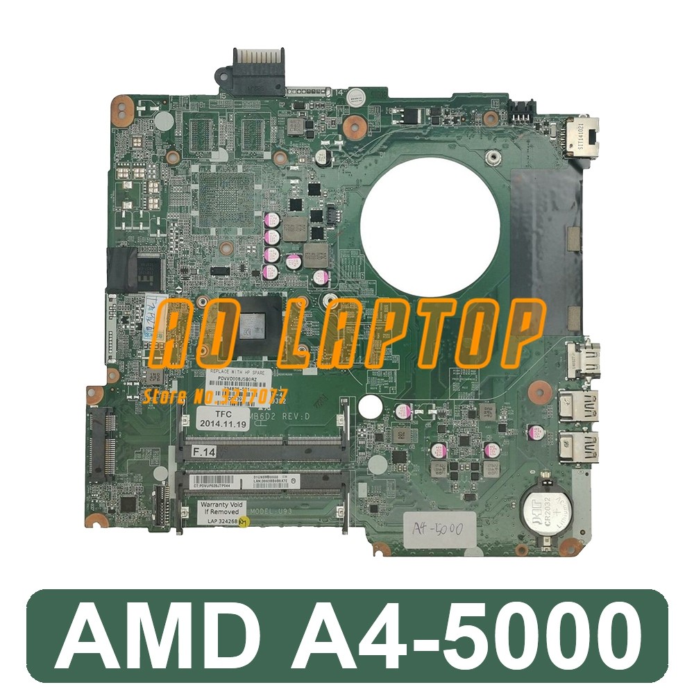 For HP Pavilion 15-n U93 Laptop PC Motherboard AMD Quad-Core A4-5000 DDR3L 734826-501 734826-001 DA0