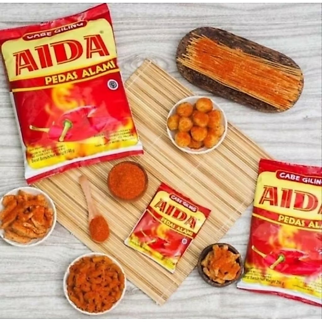 Cabe Giling Aida / Cabe Bubuk Pedas Aida / Aida Cabe Bubuk Pedas Alami 25 gr
