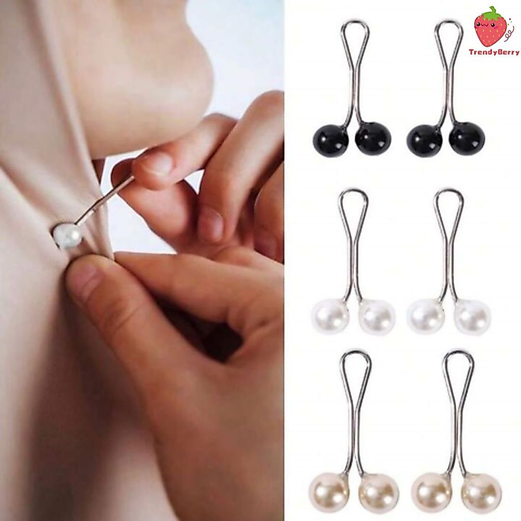 Klip Hijab Turki Premium Isi 12 pcs Pin Brooch Pearl Mutiara Tuspin Dagu Stainless Steel Model Jepit