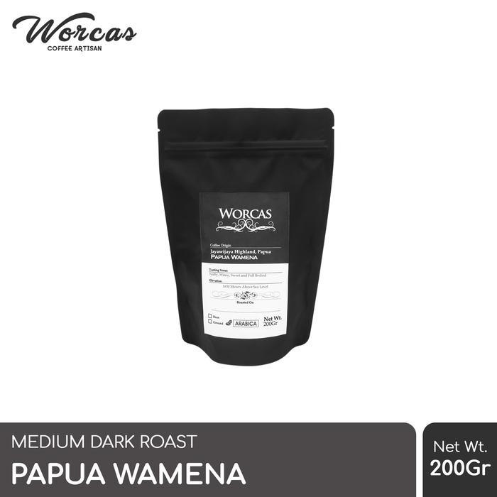 NEW=[Minuman Instan] Kopi Arabica Papua Wamena 200 Gram (Biji/Bubuk) | Worcas Coffee - KOPI BIJI