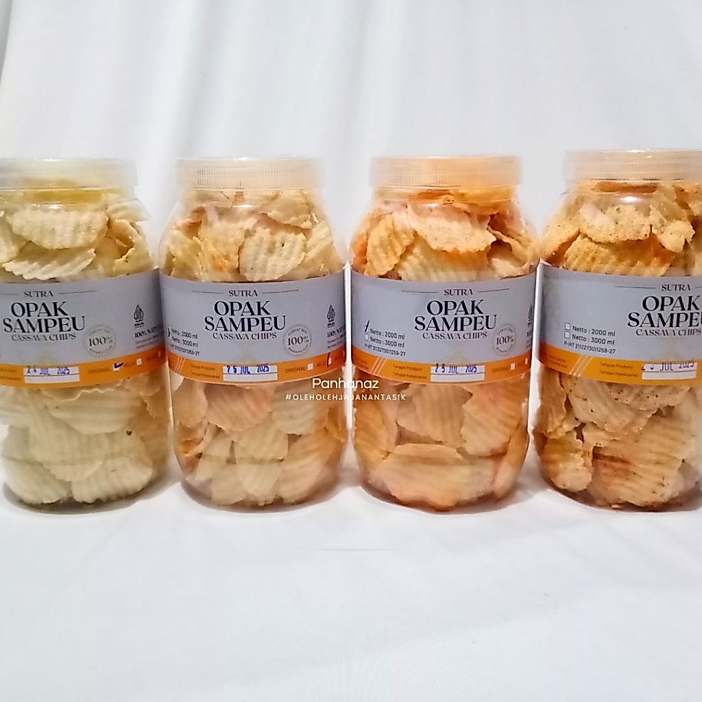 Opak Sampeu Sutra Casavana Chips - Opak Sampeu Sutra Toples 2000ml - Opak Singkong Koin