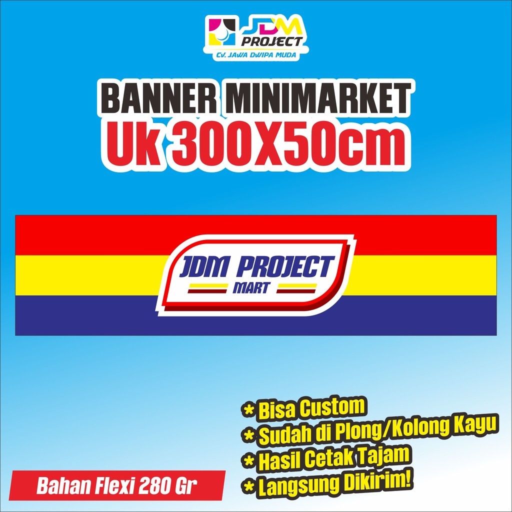 JDM Project - Spanduk Banner Toko, ATK, Konter, Pulsa, Sembako, Dll Free Desain