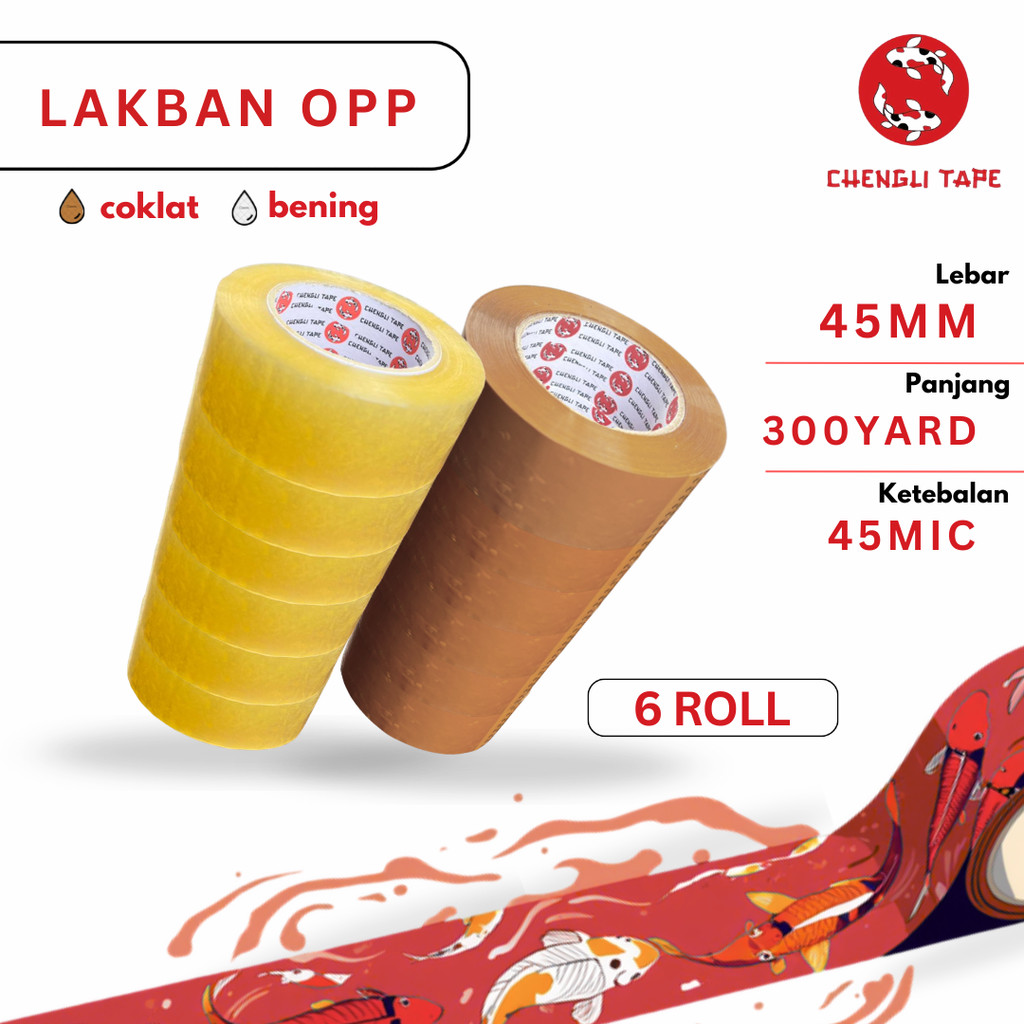 Lakban 300 Yard | Lakban 300 Yard Bening | Lakban Jumbo Slop isi 6 Pcs