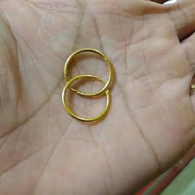 Anting Kerabu Emas Asli 24K Kadar 999,9%.