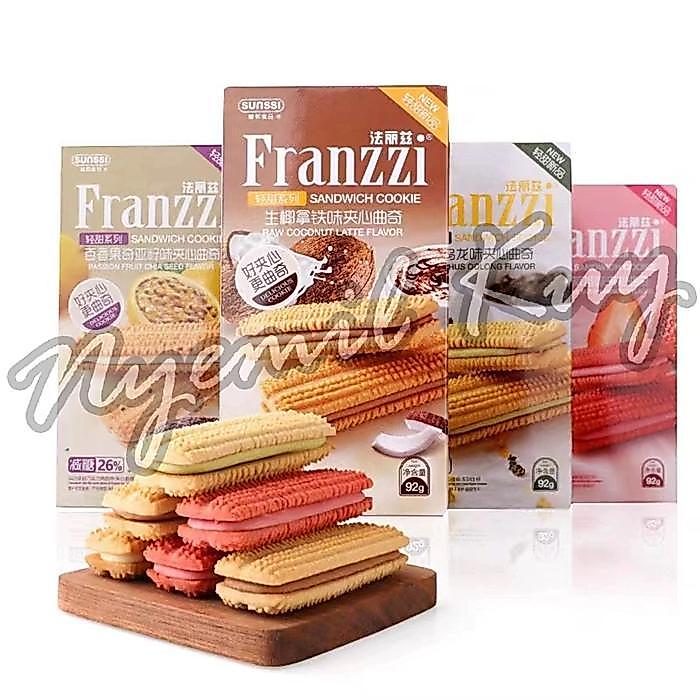 [1 Box] Franzzi Cookies 92G - Franzzi Biscuit Box - Biskuit Franzzi Sandwich Rasa Osmanthus Oolong