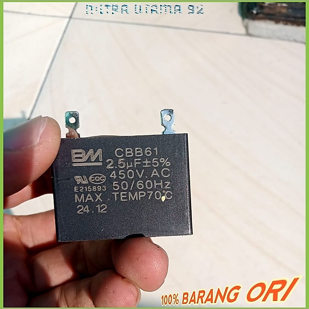 KAPASITOR KONDESOR KIPAS REGENCY ASLI BM CBB61 2.5pF±5%  450VAC  E215893 50/60Hz  MAX TEMP70  22.05