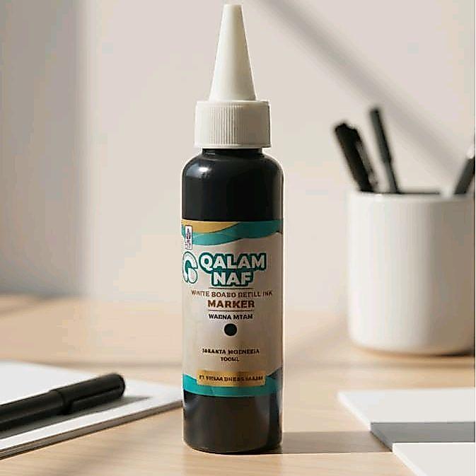 "New" Tinta Spidol Whiteboard QALAM Refill Tinta Spidol 100 ml Hitam