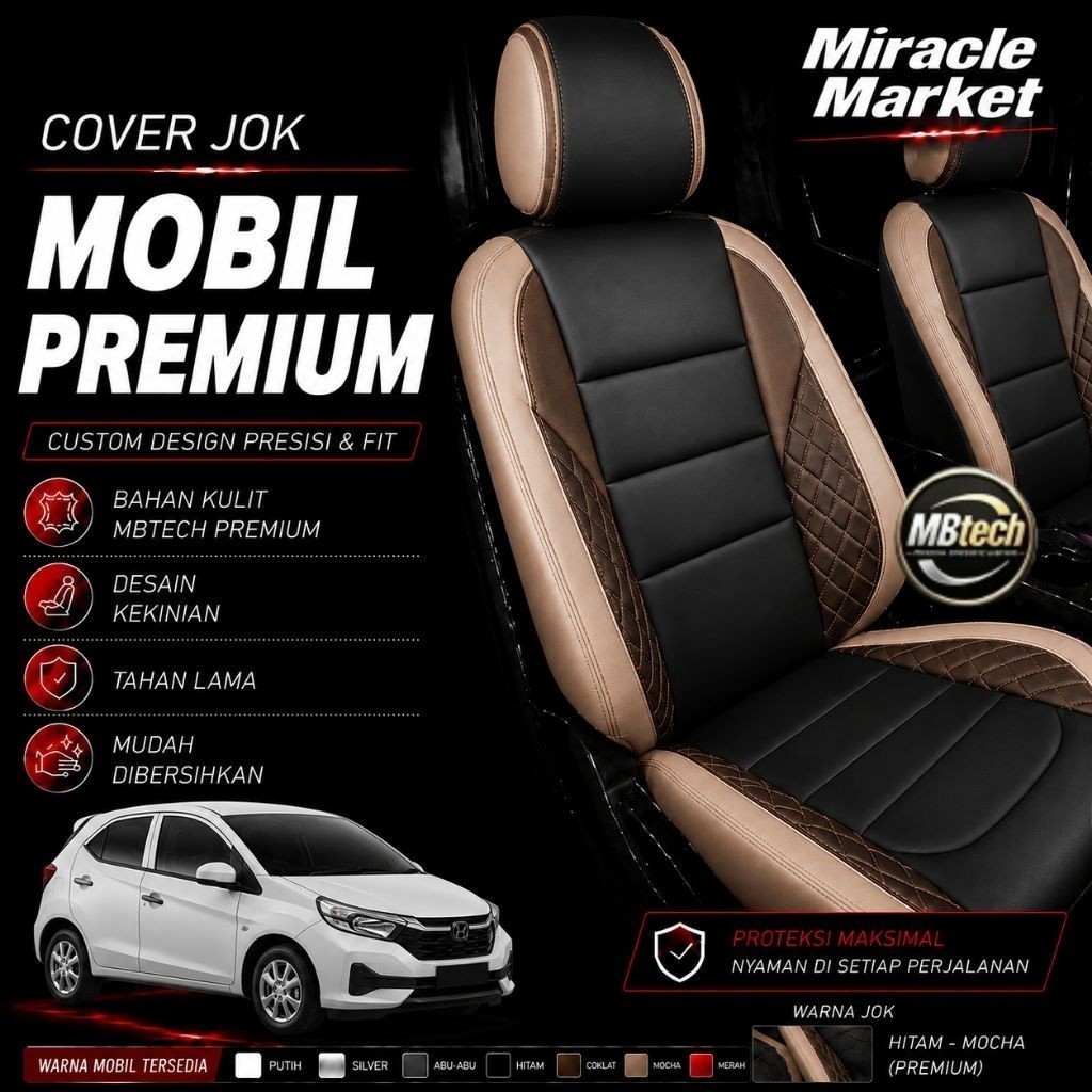 Cover  Jok Mobil All Tipe  2 Baris Premium MbTech || Brio, Agya, Ayla, Yaris, Jazz, Ignis, City
