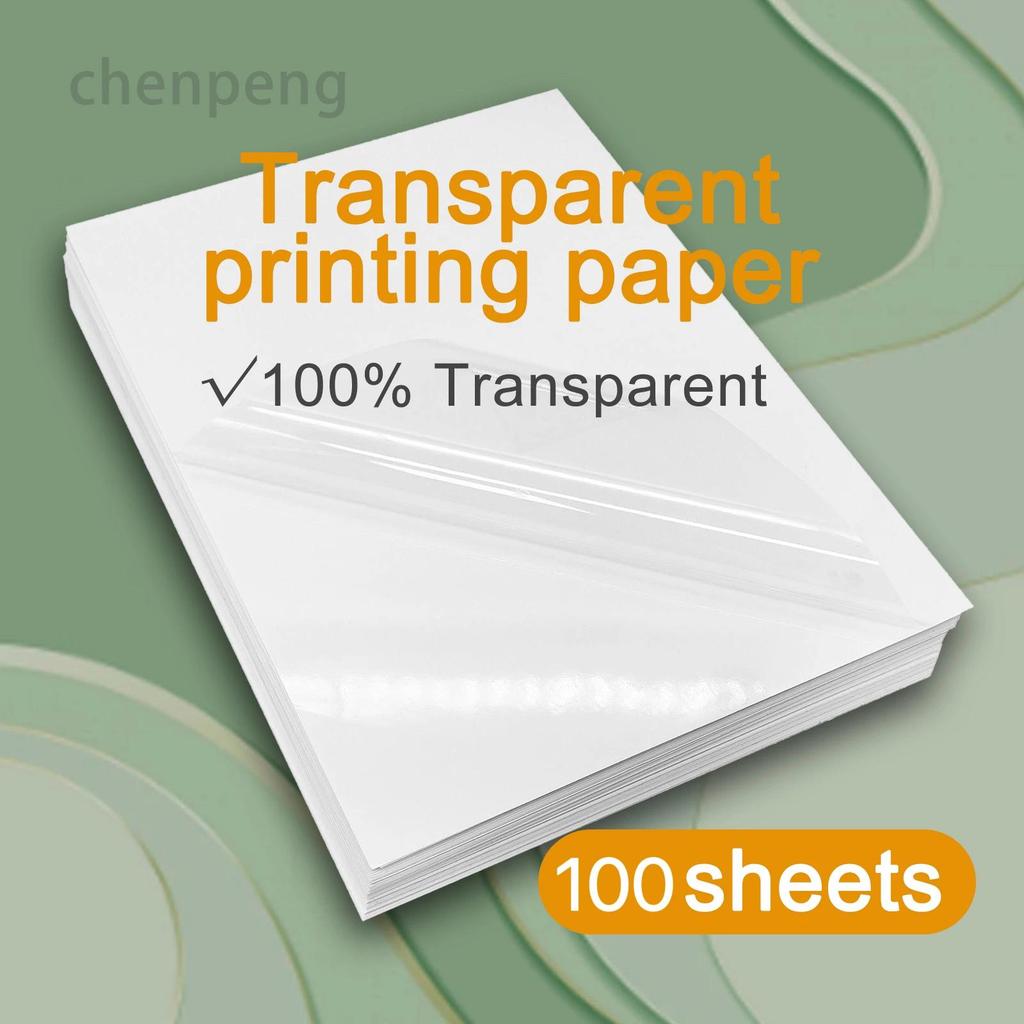Kertas Stiker Vinyl Transparan 100% 100 Lembar A4 Stiker Label untuk Printer Inkjet Tahan Air Kertas