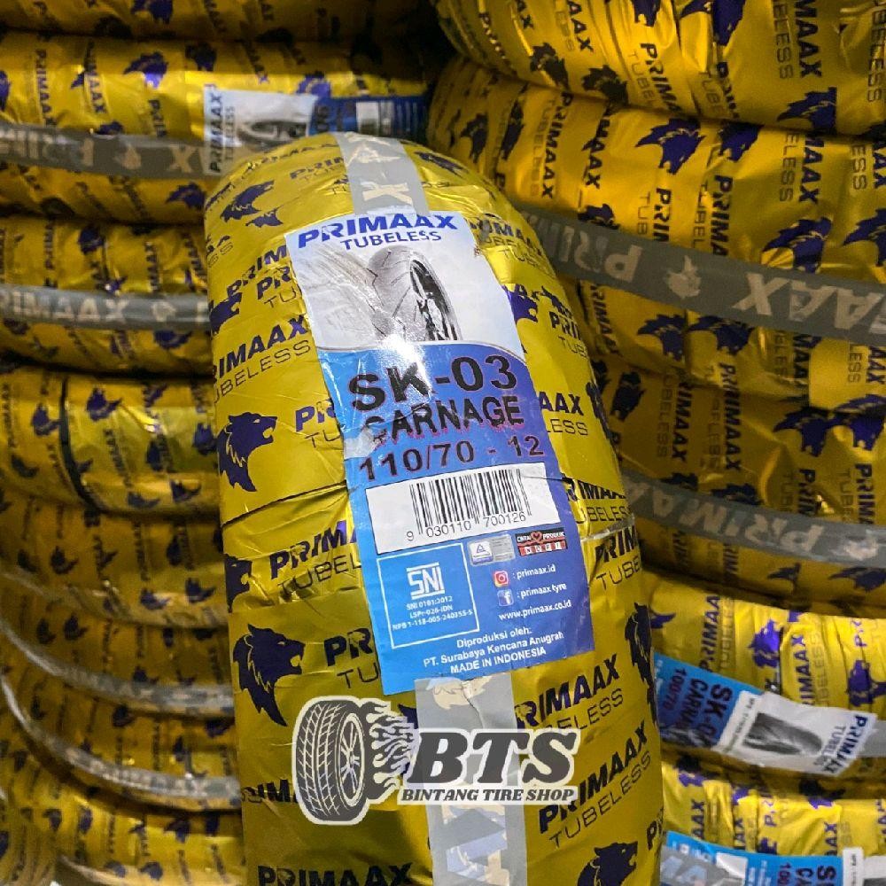 Primax 110/70-12 SK03 Carnage Ban Luar Tubles Motor Scopy Vespa Motor Listrik Ring 12-Spesifikasi