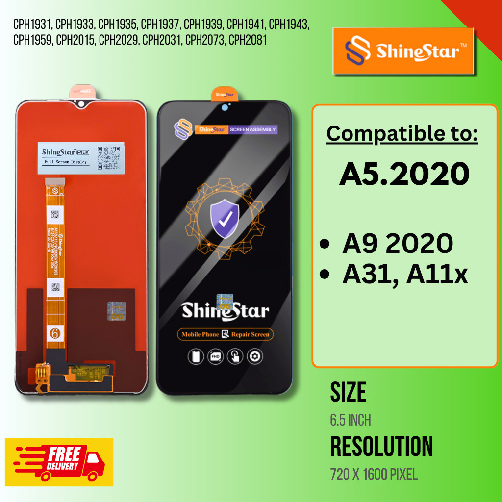 LCD TS Shinestar Oppo A31, A5 2020, A9 A11x A8 2019, CPH1931 CPH1933 CPH1935 CPH1937 CPH1939 CPH1941