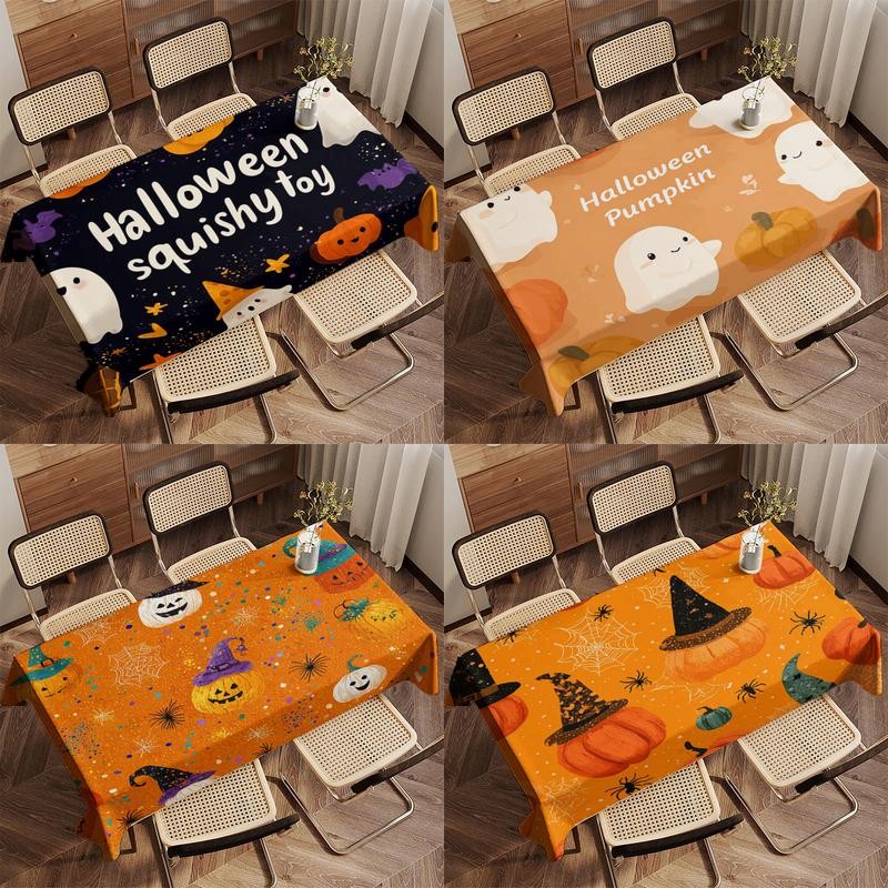 Halloween Squishy Toy Pattern Restaurant Kitchen Tablecloth Living Room Home Decoration Rectangular 