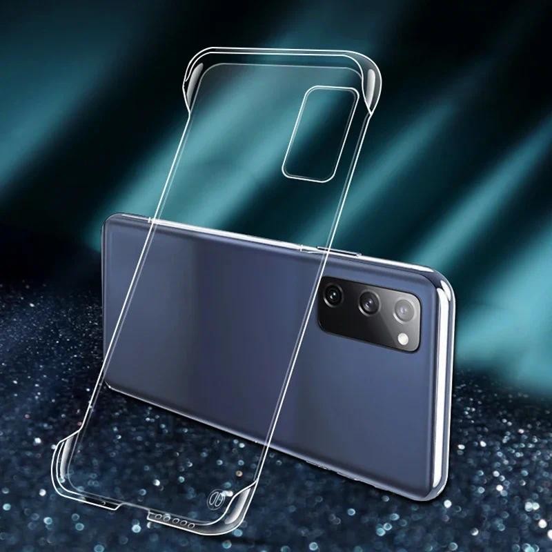 Frameless Clear Hard Plastic Phone Case For Samsung Galaxy S24 S23 S22 S21 S20 FE S10 Note 20 Ultra 