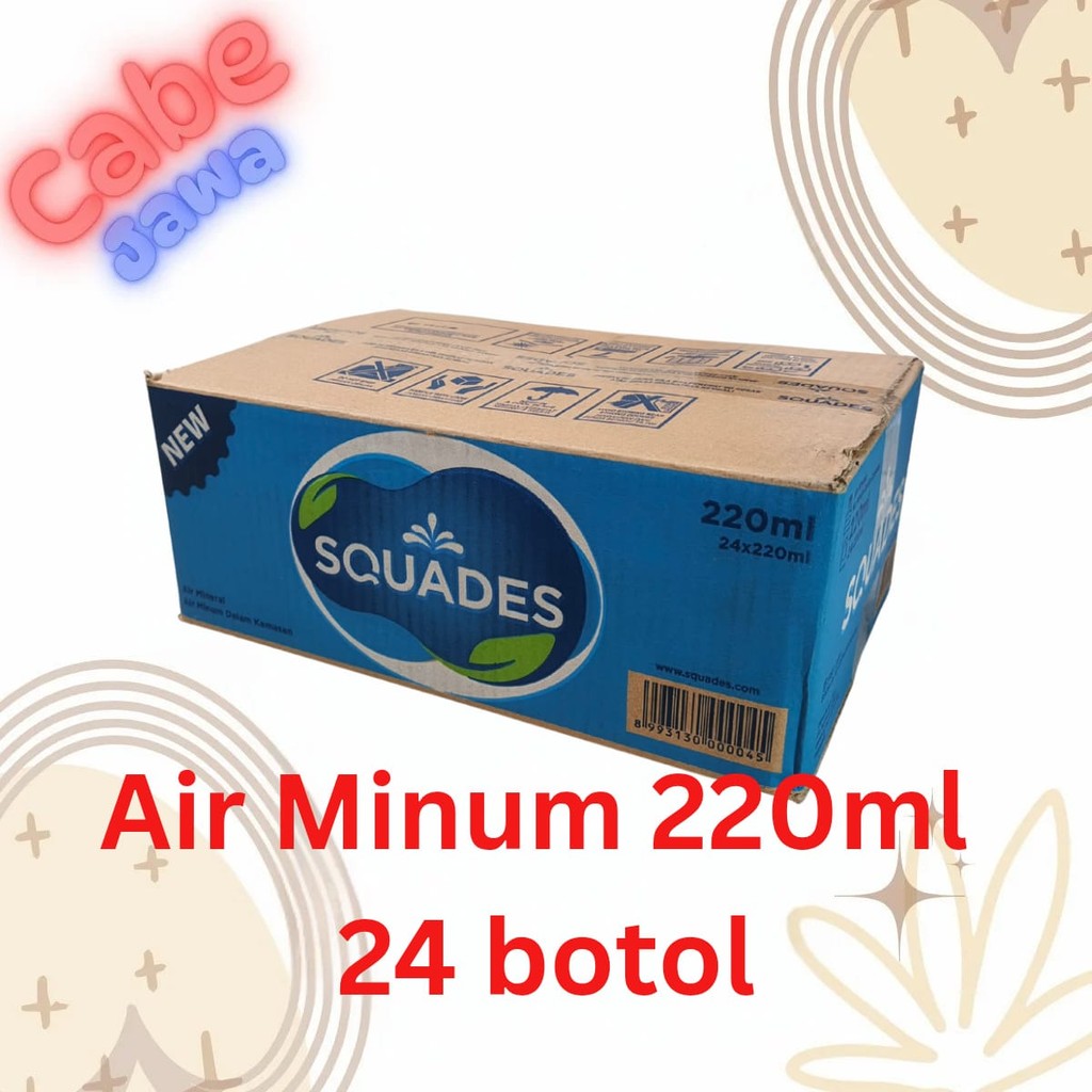 

Air Minum Mineral SQUADES Botol 220ml - 1 Karton