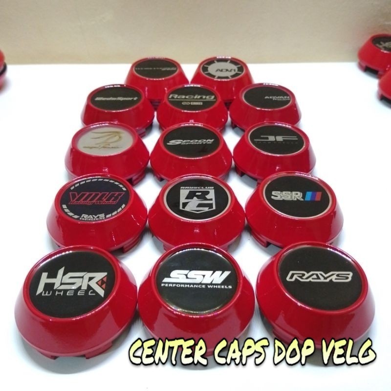 DOP VELG HSR. SSR. SSW. RAYS MERAH 6.5CM