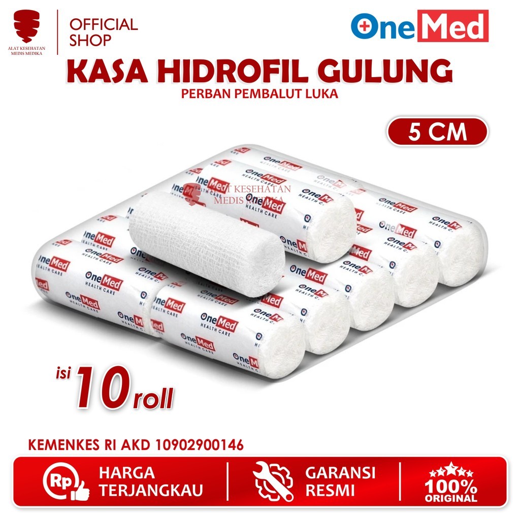 Onemed Kasa Verban Gulung 5cm Kassa Kain Perban Pembalut 5 cm 10 Roll Medis