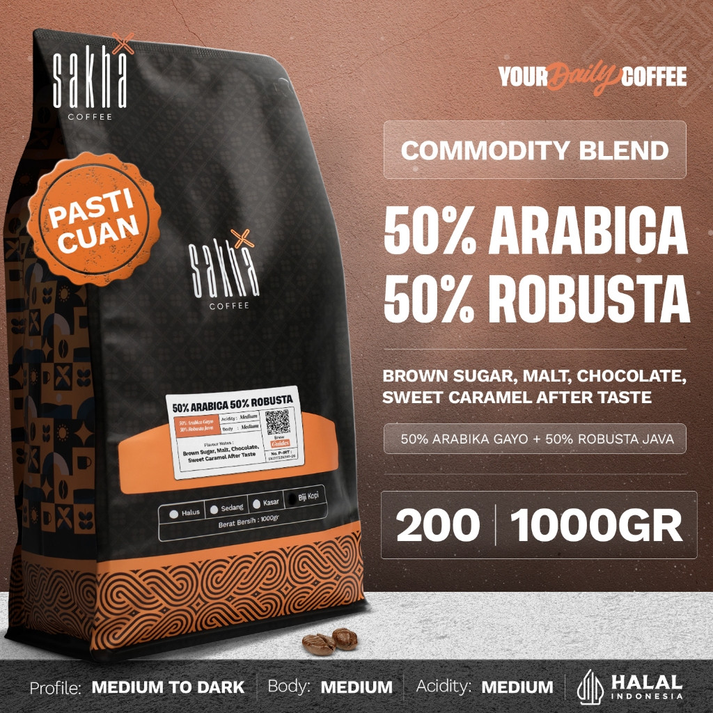

New BIJI KOPI 50% ARABICA Ekonomis Espresso Blend By Sakha Coffee RoasteryPremium